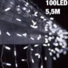 100 LED lampiņu aizkars auksti balts 5.5M