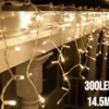 300 LED lampiņu aizkars silts balts 14.5 m