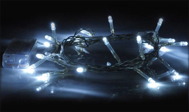 20 LED dekoratīvās Ziemassvētku gaismas auksti baltas 2.5 m