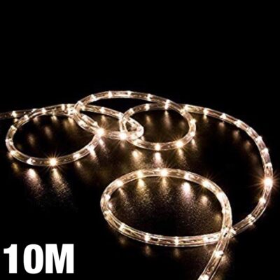 Dekoratīvas LED gaismas silti baltas 10M