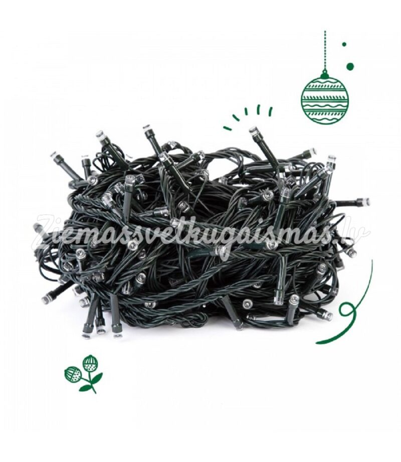 100 LED Ziemassvētku gaismas silti baltas 8M - Image 4