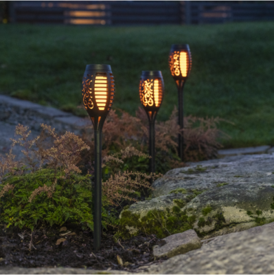 LED dārza un zāliena apgaismojums ar saules bateriju