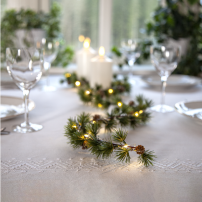 20LED Ziemassvētku vītne, 140 cm, silti balta