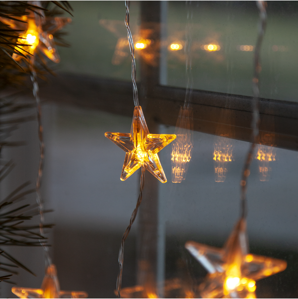 LED lampiņu aizkars “Zvaigznes” 180x40CM 20LED