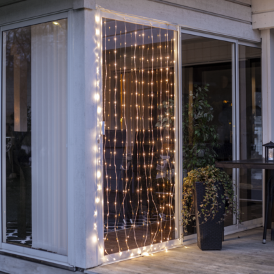 LED gaismu aizkars "Sherrie", 1Mx2M, silti balta