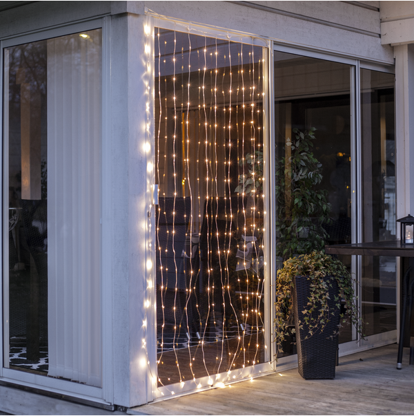 LED gaismu aizkars "Sherrie", 1Mx2M, silti balta