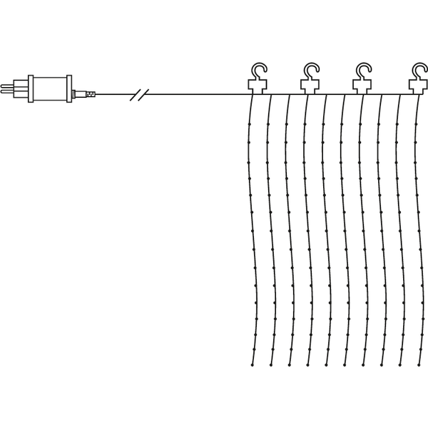 LED gaismu aizkars "Sherrie", 1Mx2M, silti balta - Image 3