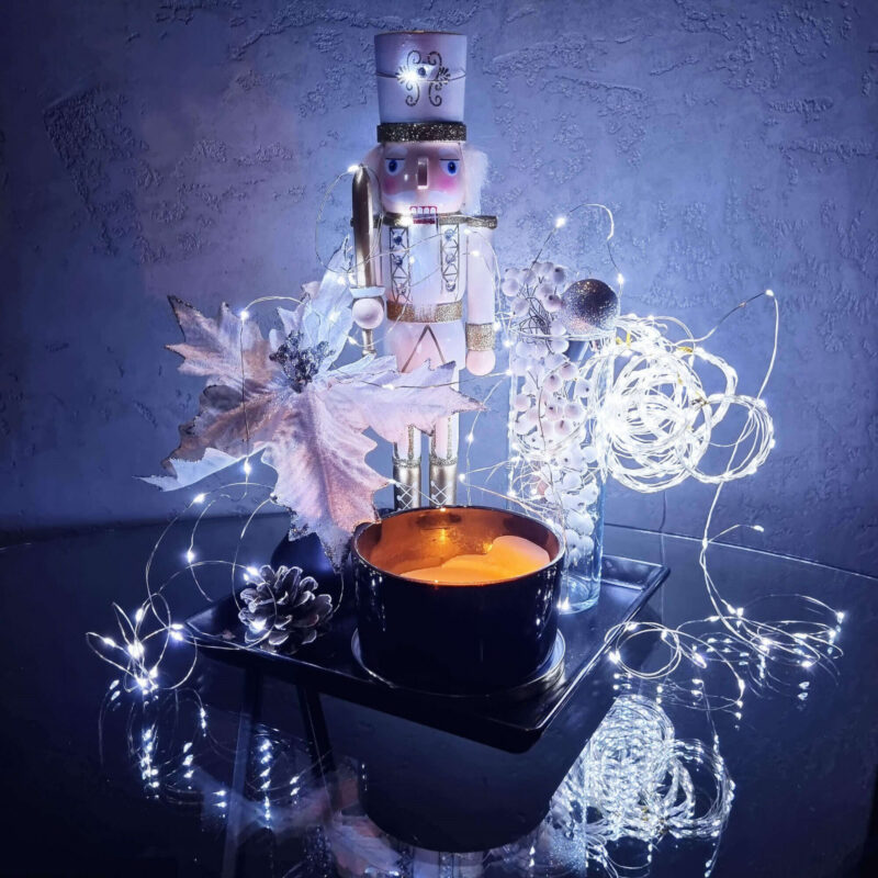 1000LED dekoratīvās mikro LED Ziemassvētku gaismas auksti baltā 100M + tālvadības pults - Image 3