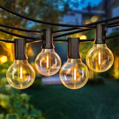 LED lampiņu virtene 10M 10 SPULDZES silti balta 2700K melna (spuldzes komplektā)
