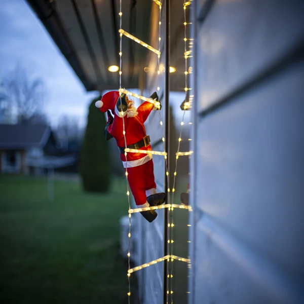 LED Ziemassvētku vecītis uz kāpnēm "Ladde" 200 cm