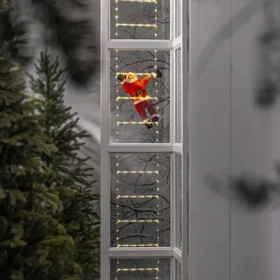 LED Ziemassvētku vecītis uz kāpnēm