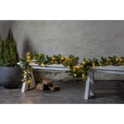 30LED Ziemassvētku vītne, 270 cm, silti balta