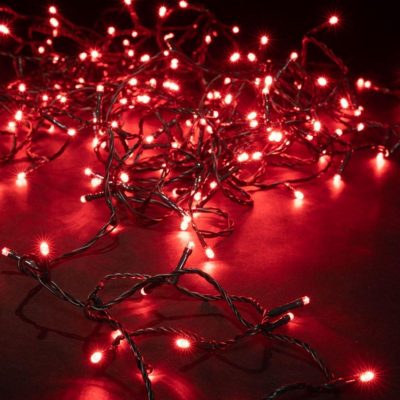 500LED Ziemassvētku gaismas sarkans