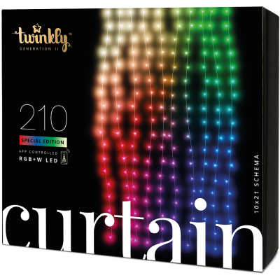 Viedās Ziemassvētku lampiņas Twinkly Curtain Special Edition 1m x 2m 210 RGB+W LEDs (Gen II)