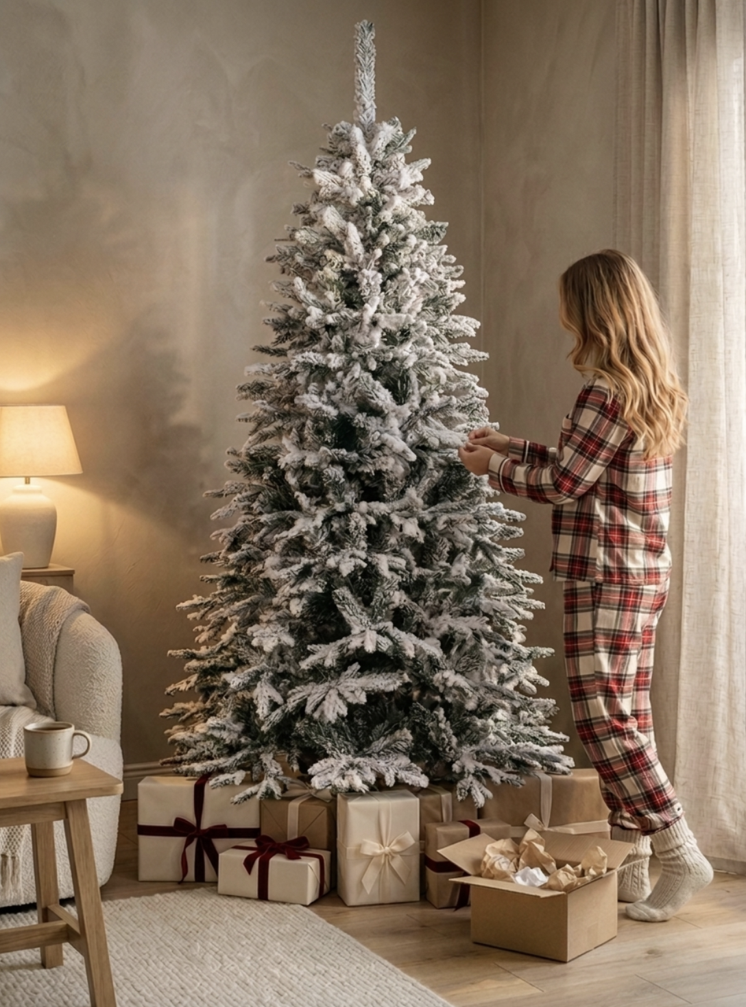 Apsnigusi Ziemassvētku egle „Kalnu egle Lux” 220 cm
