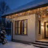 300LED gaismas aizkars silti balta + mirgojoša balta 14,5M
