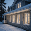 LED gaismas aizkars ar baltu vadu 5x1 m