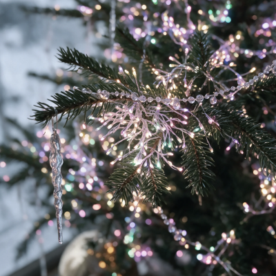 LED cluster Ziemassvētku gaismas uz sudraba stieples