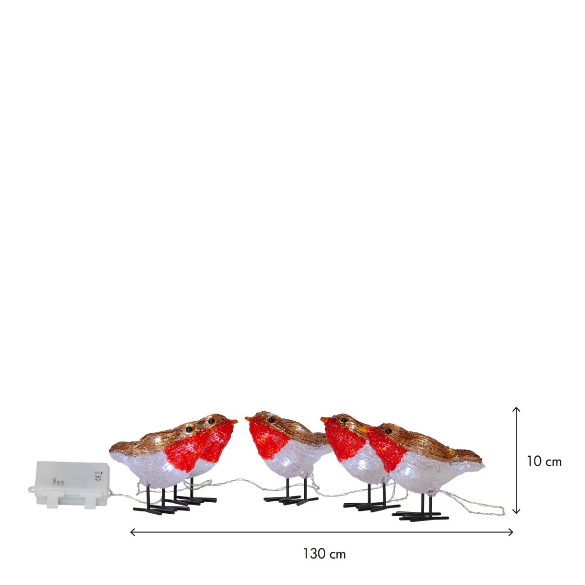 40 LED putnu dekors "Crystalo" 130 cm