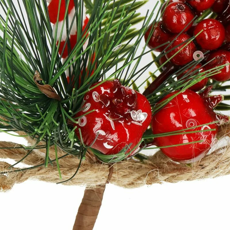 Dekoratīvs zariņš ar ogām un konfekšu nūjiņu 24 cm