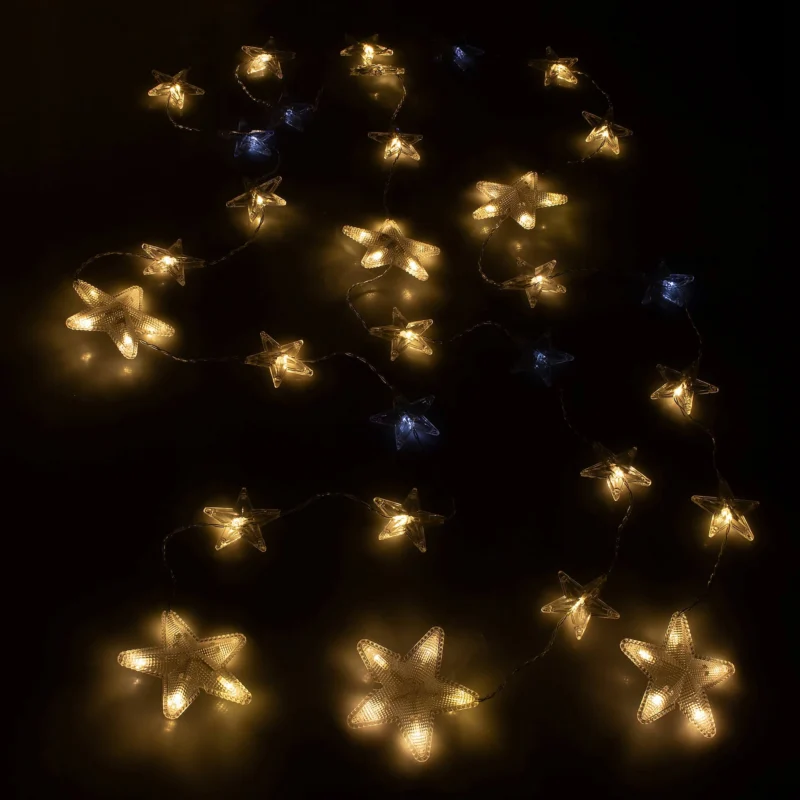 180LED gaismas aizkars "Zvaigznītes" silti balts + auksti balts mirgojošs 2M - Image 2