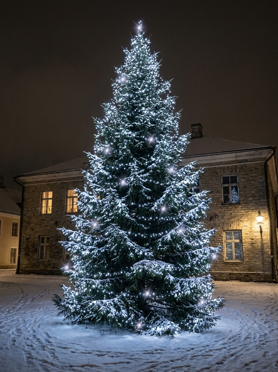 Profesionālas 500 LED Ziemassvētku gaismas auksti baltas, mirgo auksti balti 35.5 m