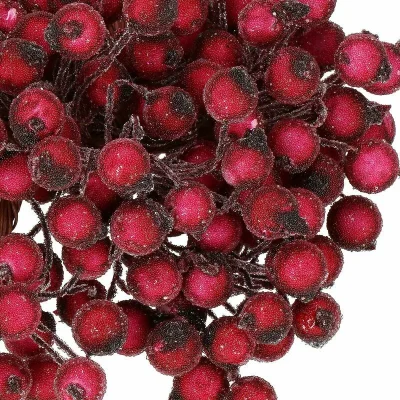 Sarmotas pīlādžu ogas uz stieples, 100 gab., tumši sarkanas