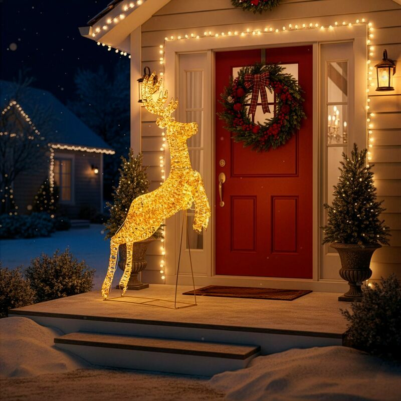 LED gaismas briedis "Glow" silti balts 120LED