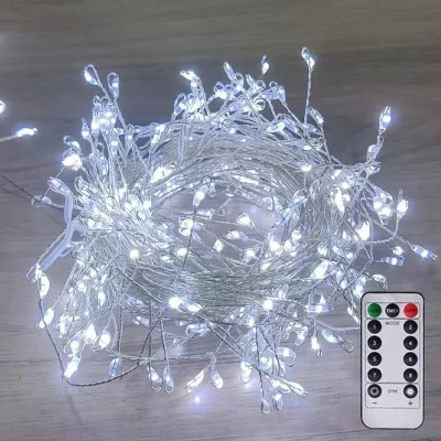 LED cluster Ziemassvētku gaismas uz sudraba stieples
