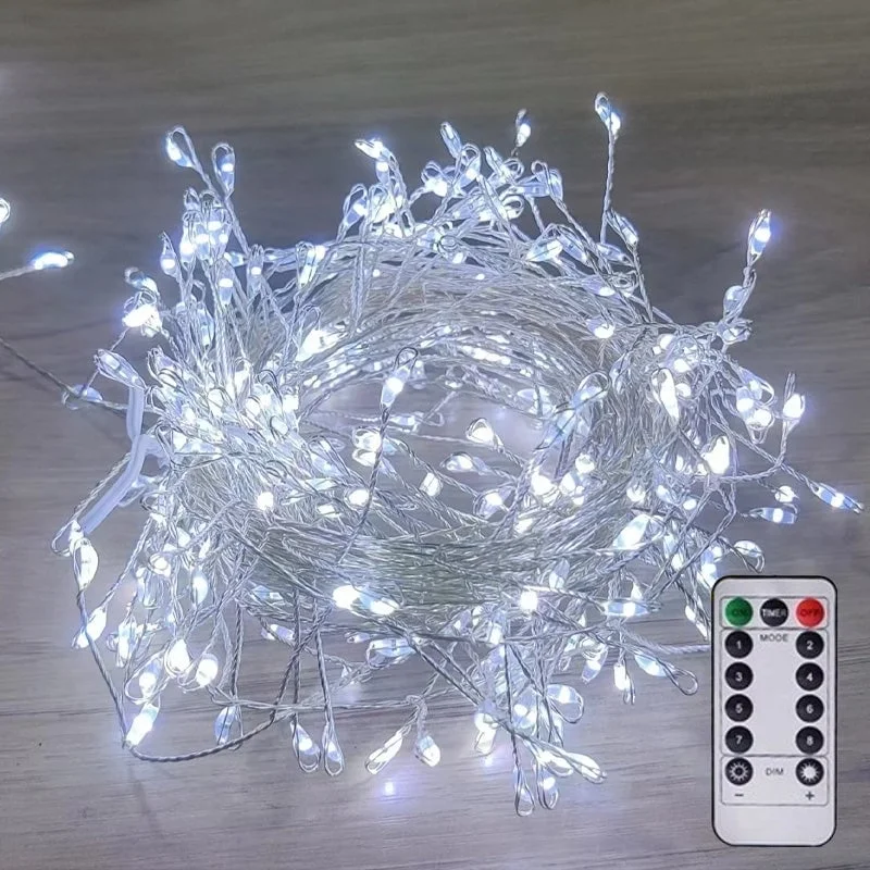 LED cluster Ziemassvētku gaismas uz sudraba stieples