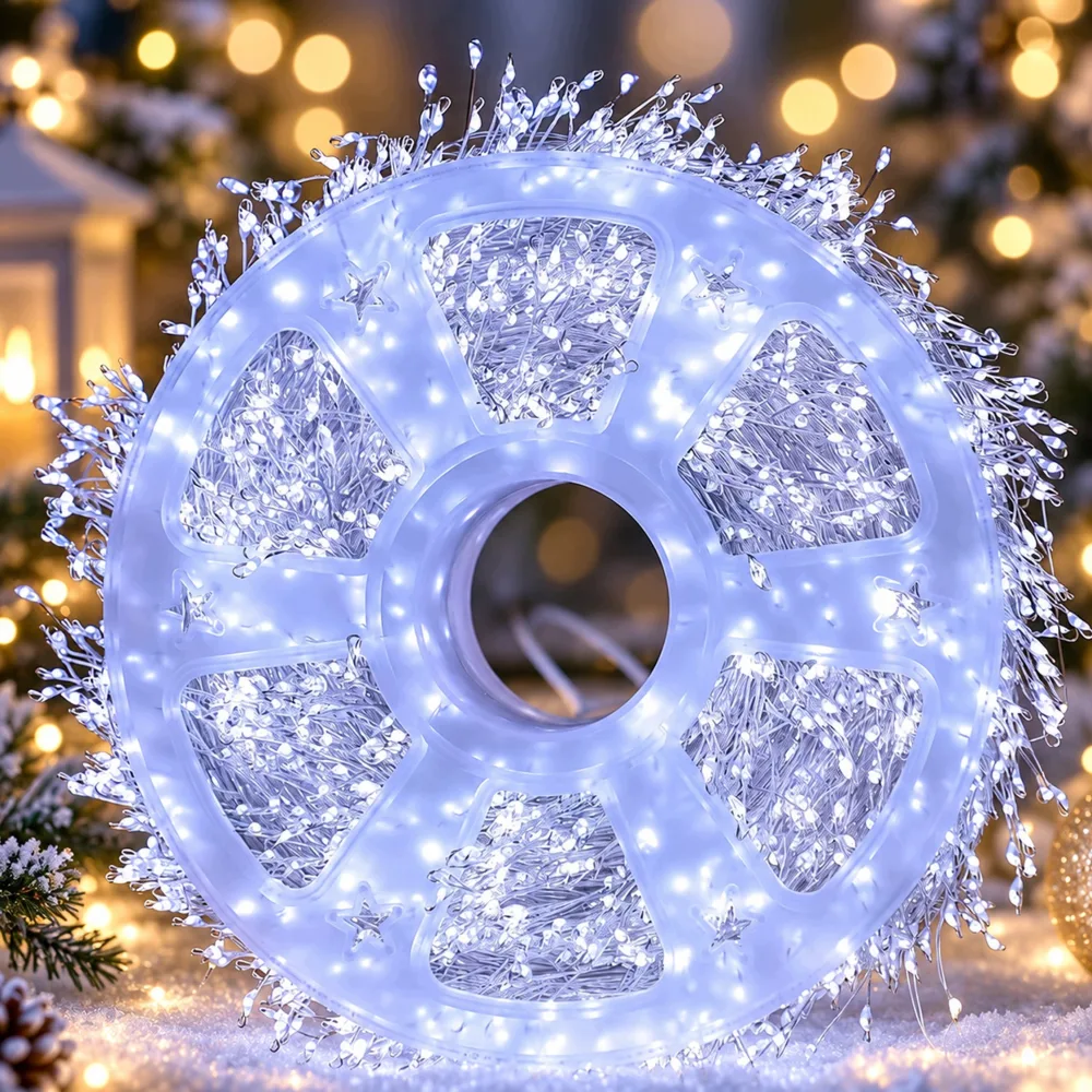 LED cluster Ziemassvētku gaismas uz sudraba stieples