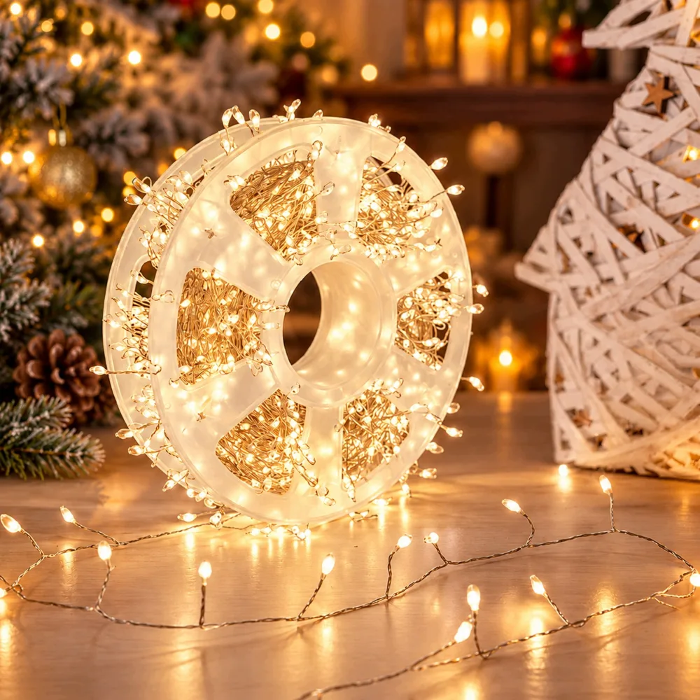 LED cluster Ziemassvētku gaismas uz sudraba stieples