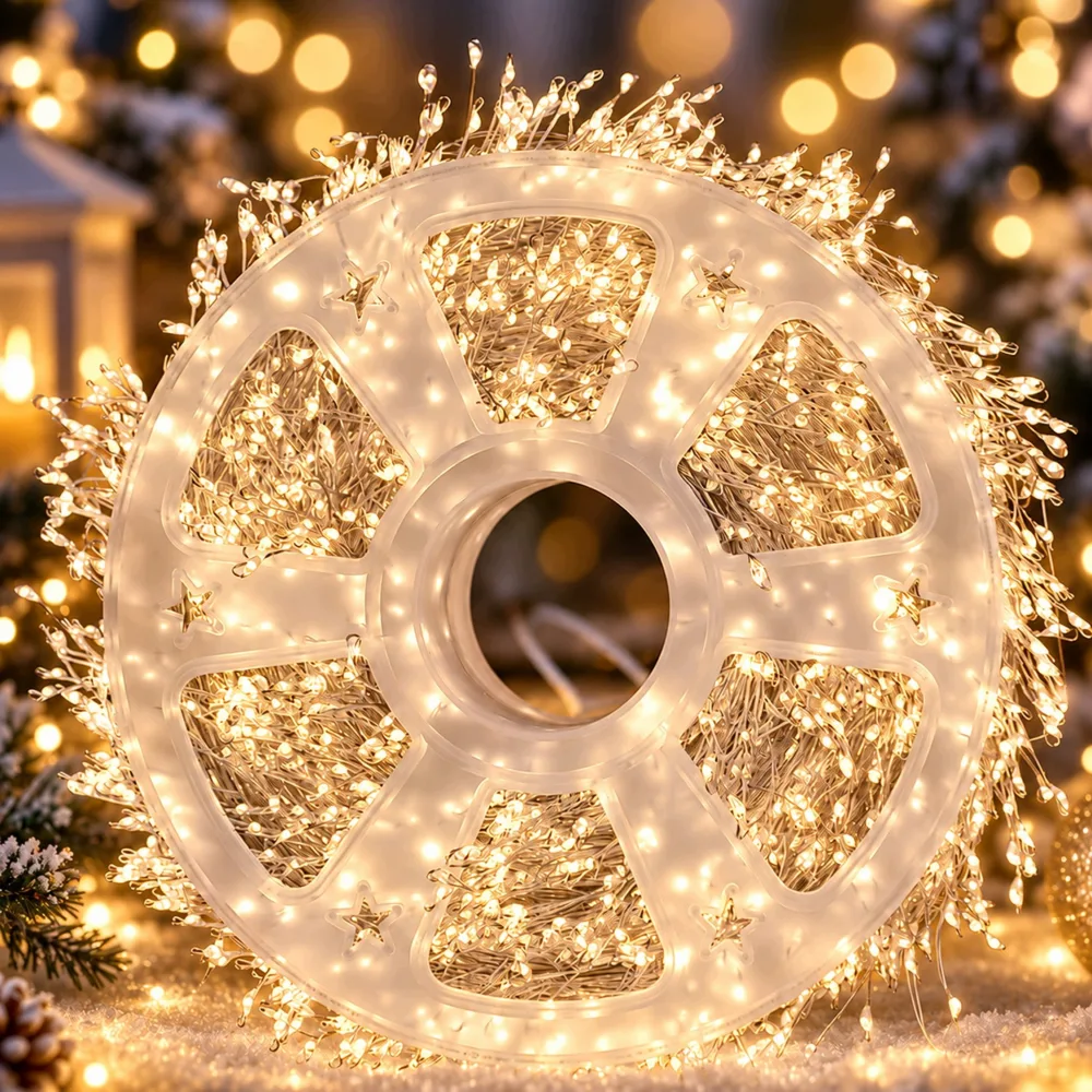 LED cluster Ziemassvētku gaismas uz sudraba stieples