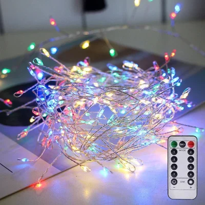 LED cluster Ziemassvētku gaismas uz sudraba stieples