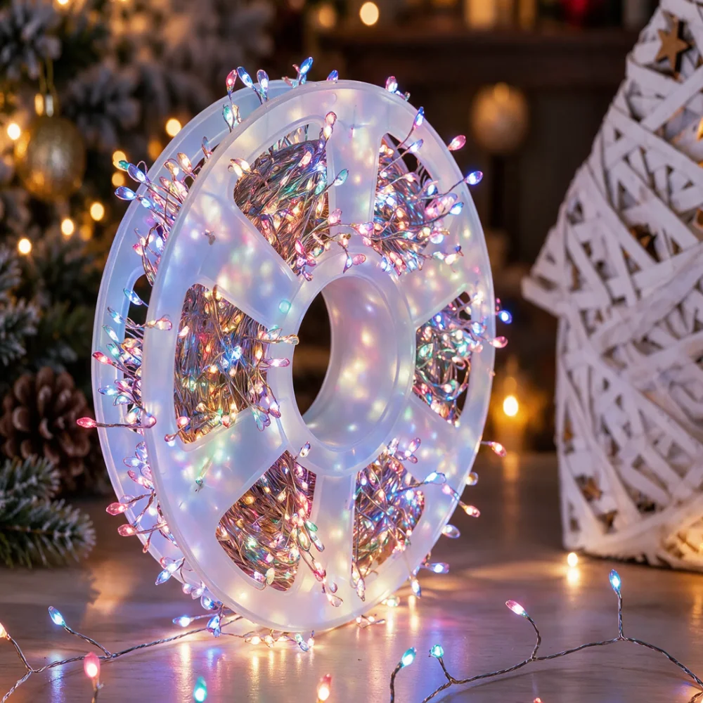 LED cluster Ziemassvētku gaismas uz sudraba stieples