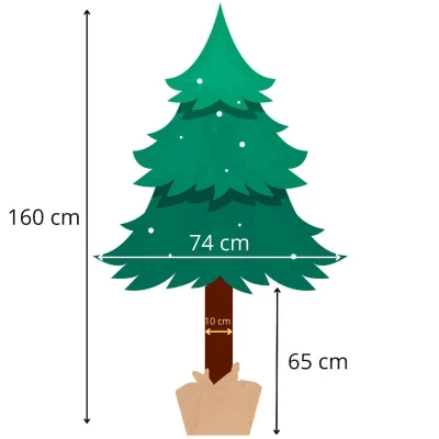 Apsnigusi Ziemassvētku egle uz stumbra „Dimanta priede” 160 cm
