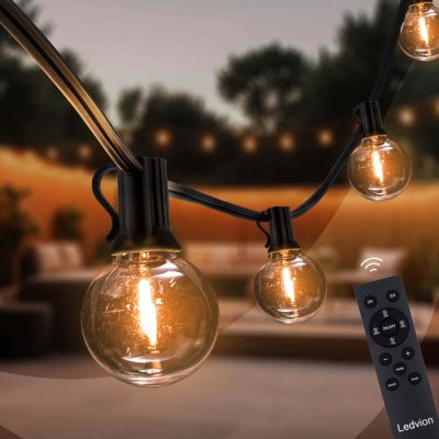 LED lampiņu virtene ar saules paneli 10M 10 SPULDZES silti balta 2700K ar pulti (spuldzes komplektā)