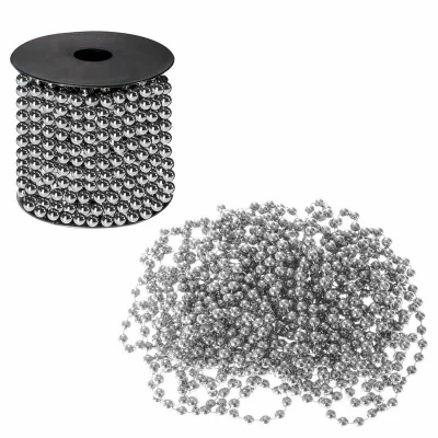 Pērļu virtene eglītei 10 m, sudraba, 8 mm