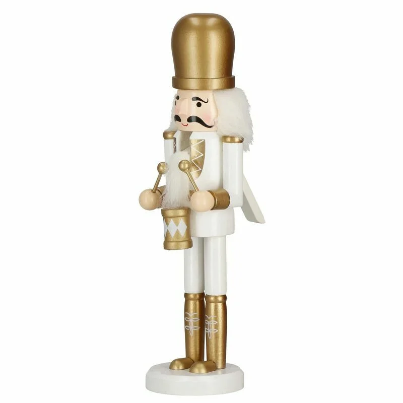 Koka riekstkodis ar bungām 30,5 cm, balti zelta