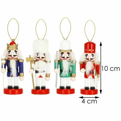Koka eglīšu rotājumi „Riekstkodis” 4 gab., 10 cm