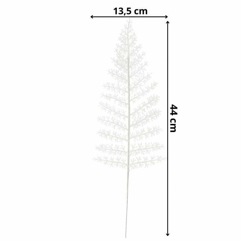 Balti dekoratīvi zariņi „Paparde” 44 cm, 3 gab.